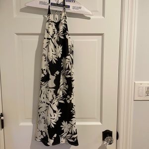 Black and white flora dress